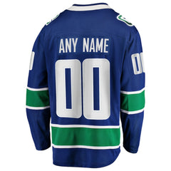 Vancouver Canucks Fanatics Home Team Breakaway Custom Jersey - Blue | Fanatics on sale
