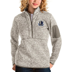 Dallas Mavericks Antigua Women's Fortune Quarter-Zip Pullover Jacket Natural