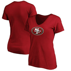 San Francisco 49ers Women's Primary Logo V-Neck T-Shirt - Scarlet - Fanatics