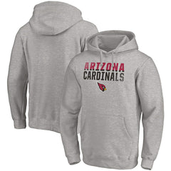 Arizona Cardinals Fade Out Fitted Pullover Hoodie - Heather Gray - Fanatics