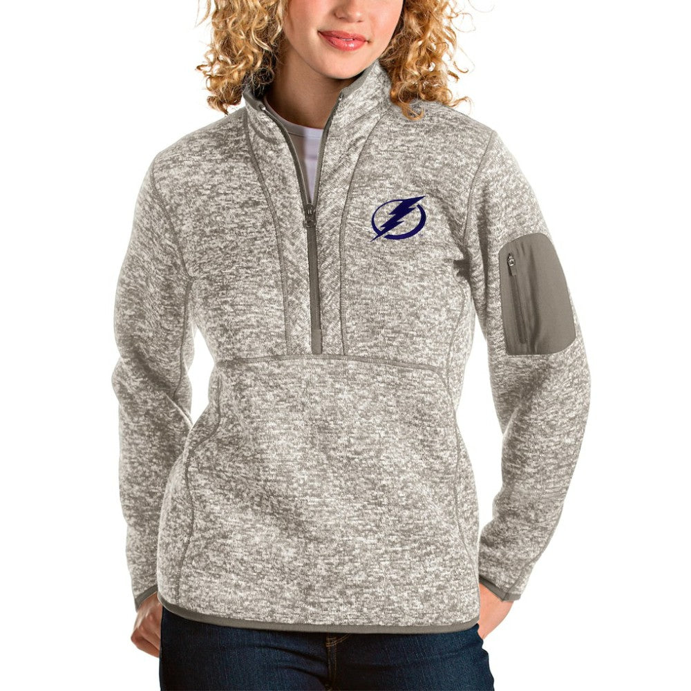 Tampa Bay Lightning Antigua Women's Fortune Half-Zip Sweatshirt - Oatmeal | NHL near me
