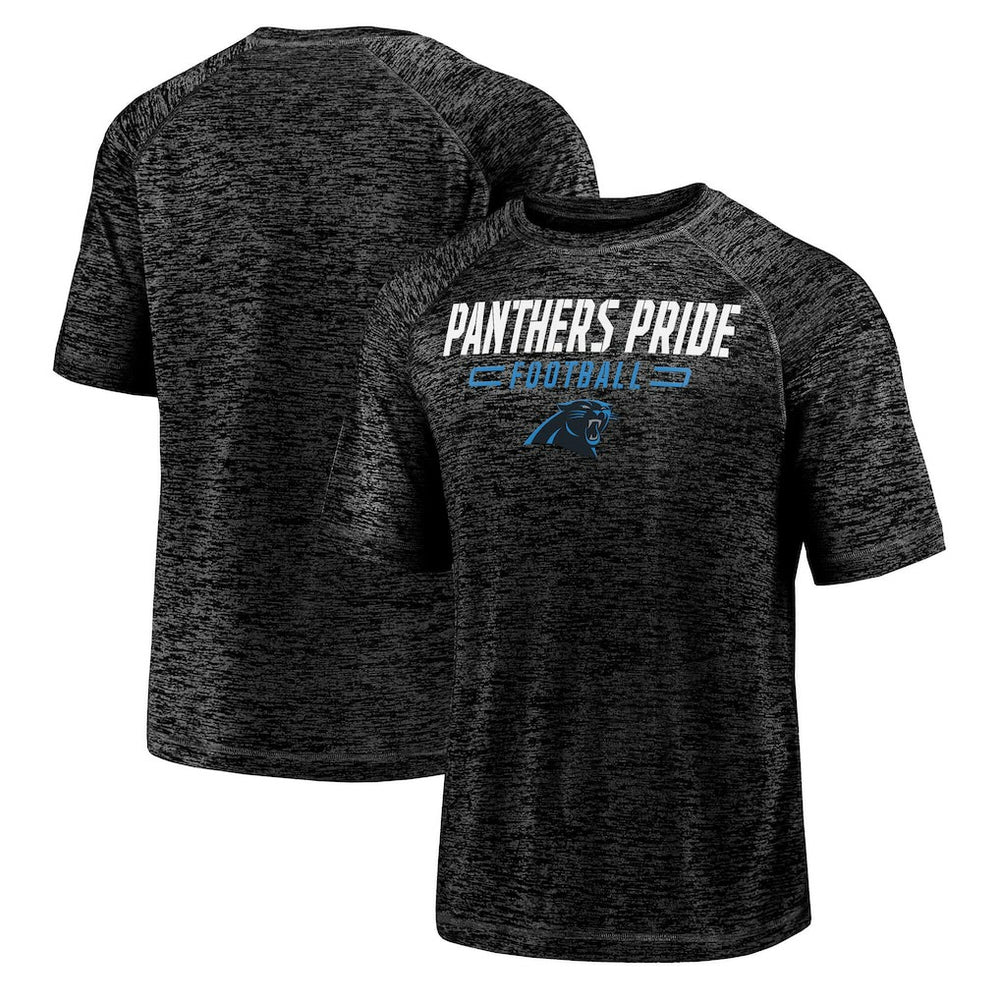 Carolina Panthers Nickname Wordmark Raglan Space Dye T-Shirt - Black - Fanatics