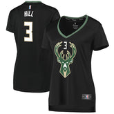 Fanatics George Hill Milwaukee Bucks Women's Fast Break Replica Player Jersey Statement Edition Black