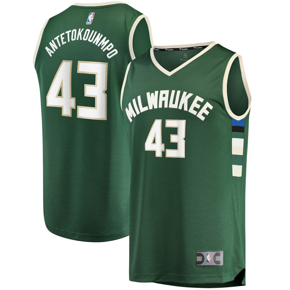 Fanatics Thanasis Antetokounmpo Milwaukee Bucks Fast Break Replica Player Jersey Icon Edition Hunter Green
