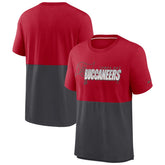 Tampa Bay Buccaneers Fan Gear Colorblock Tri-Blend T-Shirt - Red/Pewter - Nike