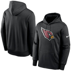 Arizona Cardinals Fan Gear Primary Logo Therma Performance Pullover Hoodie - Black - Nike