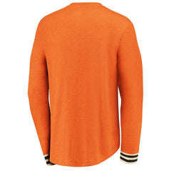 Philadelphia Flyers Fanatics True Classics Henley Long Sleeve T-Shirt - Heathered Orange | Fanatics Lifestyle