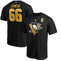 Mario Lemieux Pittsburgh Penguins Fanatics Authentic Stack Retired Player Name & Number T-Shirt - Black | Fanatics online