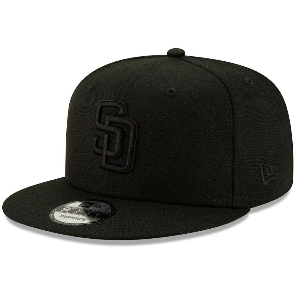 San Diego Padres New Era Black on Black 9FIFTY Snapback Adjustable Hat Outlet