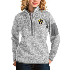 Milwaukee Brewers Antigua Women's Fortune Half-Zip Pullover Jacket Online