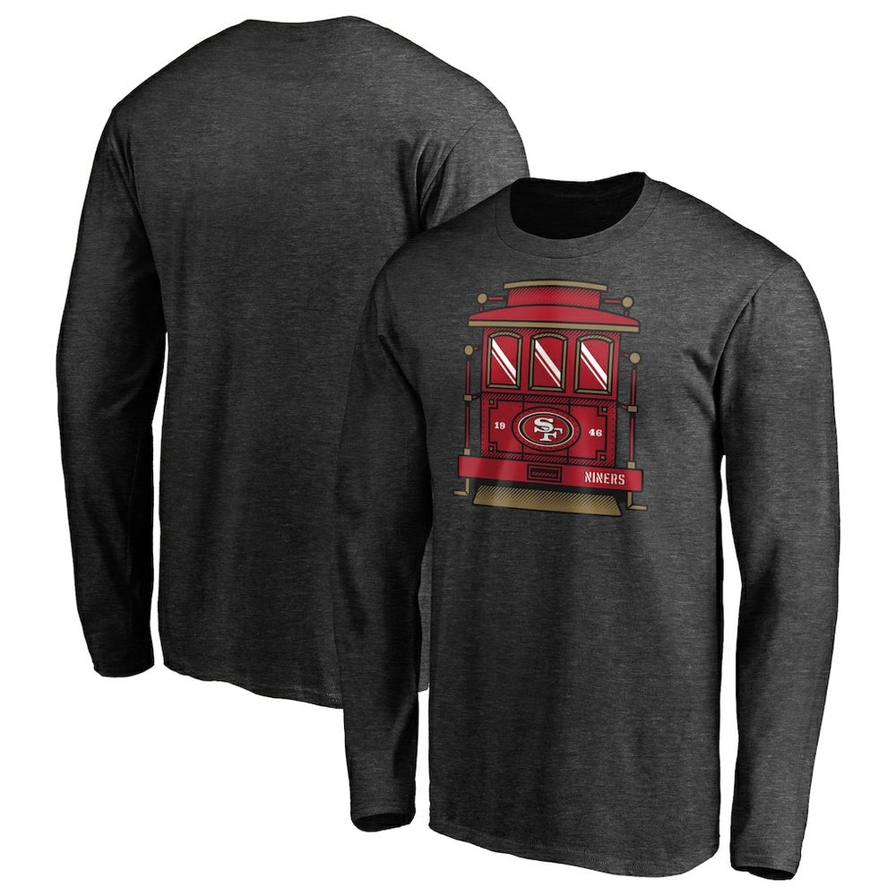 San Francisco 49ers Hometown Trolley Car Long Sleeve T-Shirt - Heather Gray - NFL