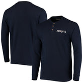 New England Patriots Dunbrooke Logo Maverick Thermal Henley Long Sleeve T-Shirt - Navy - NFL