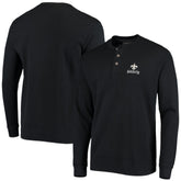 New Orleans Saints Dunbrooke Logo Maverick Thermal Henley Long Sleeve T-Shirt - Black - NFL