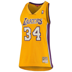 Mitchell & Ness Shaquille O'Neal Los Angeles Lakers Women's 1999/00 Hardwood Classics Swingman Jersey Gold