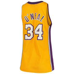 Mitchell & Ness Shaquille O'Neal Los Angeles Lakers Women's 1999/00 Hardwood Classics Swingman Jersey Gold
