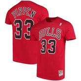 Mitchell & Ness Scottie Pippen Chicago Bulls Hardwood Classics Name & Number Player T-Shirt Red