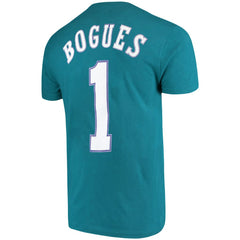 Mitchell & Ness Muggsy Bogues Charlotte Hornets Hardwood Classics Name & Number Player T-Shirt Teal
