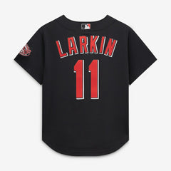 Barry Larkin Cincinnati Reds Mitchell & Ness Cooperstown Collection Mesh Batting Practice Button-Up Jersey Outlet