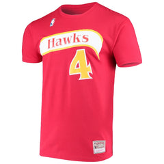 Mitchell & Ness Spud Webb Atlanta Hawks Hardwood Classics Name & Number T-Shirt Red