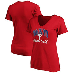 Philadelphia Phillies Fanatics Women's Victory Script V-Neck T-Shirt for sale