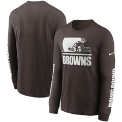 Cleveland Browns Split Local Long Sleeve T-Shirt - Brown - Nike