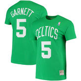 Mitchell & Ness Kevin Garnett Boston Celtics Hardwood Classics Stitch Name & Number T-Shirt Kelly Green