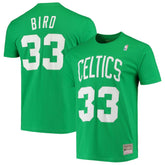 Mitchell & Ness Larry Bird Boston Celtics Hardwood Classics Stitch Name & Number T-Shirt Kelly Green