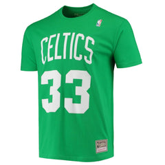 Mitchell & Ness Larry Bird Boston Celtics Hardwood Classics Stitch Name & Number T-Shirt Kelly Green