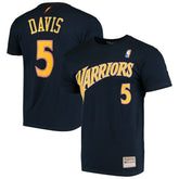 Mitchell & Ness Baron Davis Golden State Warriors Hardwood Classics Stitch Name & Number T-Shirt Navy