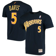 Mitchell & Ness Baron Davis Golden State Warriors Hardwood Classics Stitch Name & Number T-Shirt Navy