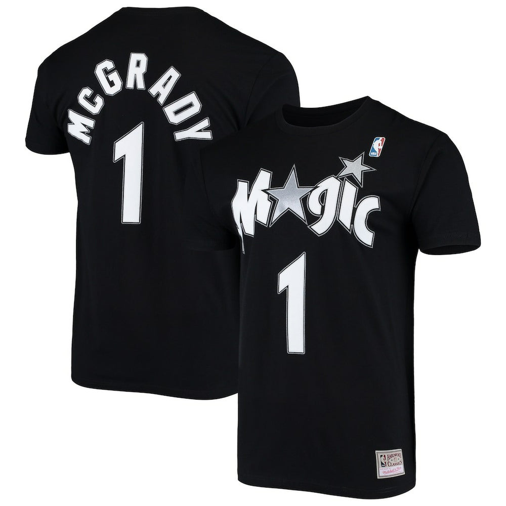 Mitchell & Ness Tracy McGrady Orlando Magic Hardwood Classics Stitch Name & Number T-Shirt Black