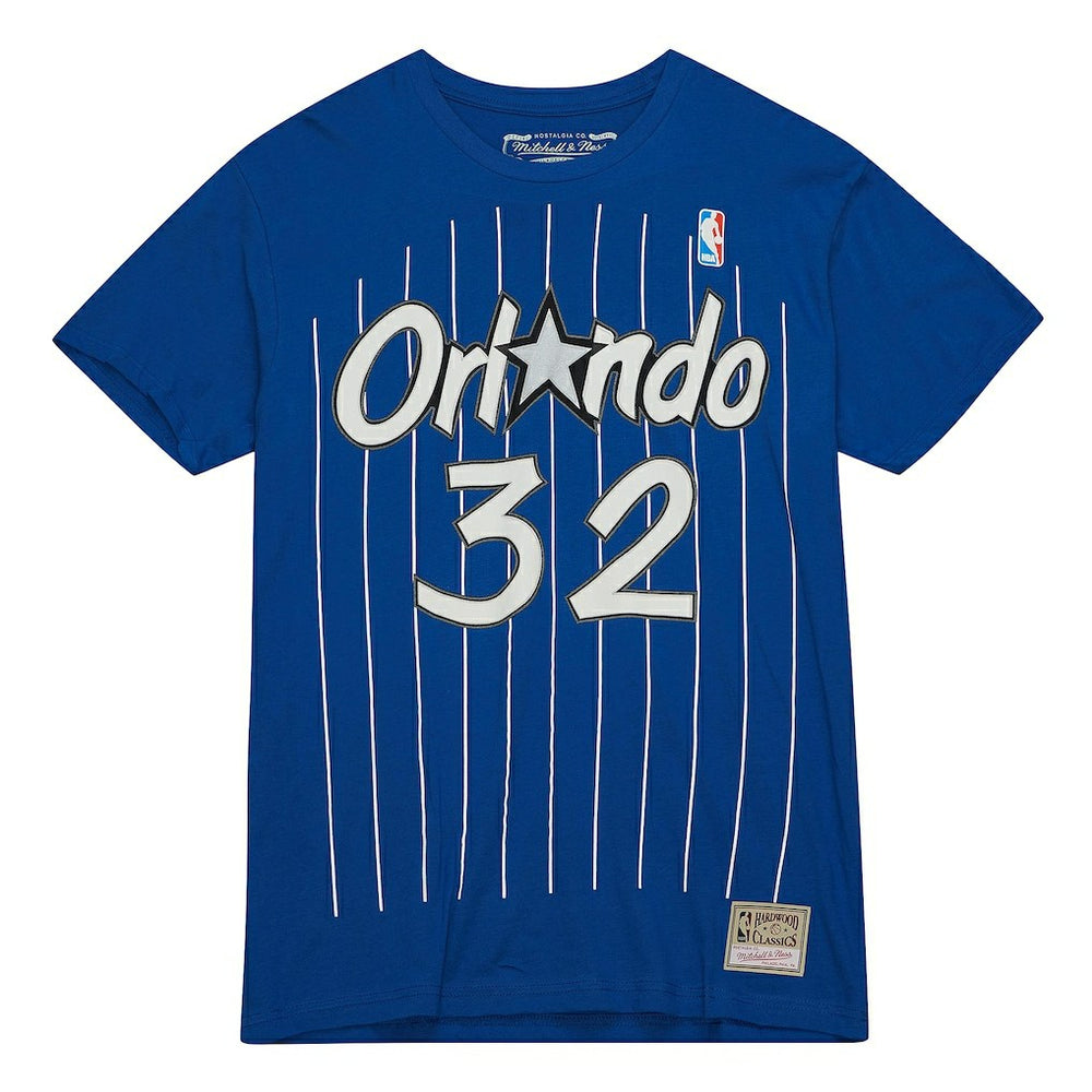 Mitchell & Ness Shaquille O'Neal Orlando Magic Hardwood Classics Stitch Name & Number T-Shirt Blue