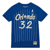 Mitchell & Ness Shaquille O'Neal Orlando Magic Hardwood Classics Stitch Name & Number T-Shirt Blue