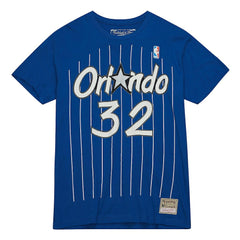 Mitchell & Ness Shaquille O'Neal Orlando Magic Hardwood Classics Stitch Name & Number T-Shirt Blue
