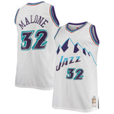 Mitchell & Ness Karl Malone Utah Jazz 1996/97 Big & Tall Hardwood Classics Swingman Jersey White
