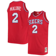 Mitchell & Ness Moses Malone Philadelphia 76ers 1982/83 Big & Tall Hardwood Classics Swingman Jersey Red