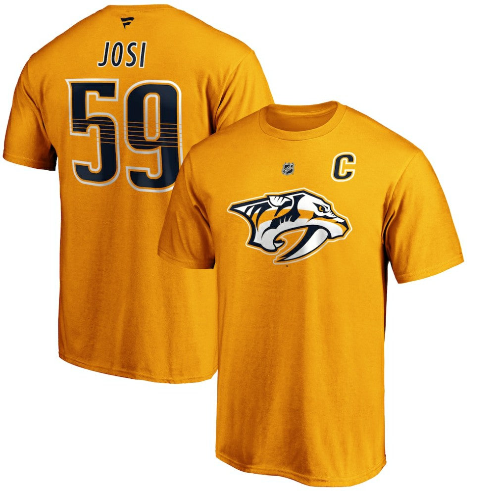 Roman Josi Nashville Predators Fanatics Authentic Stack Player Name & Number T-Shirt - Gold | Fanatics on sale