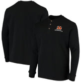 Cincinnati Bengals Dunbrooke Logo Maverick Thermal Henley Long Sleeve T-Shirt - Black - NFL