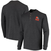 Cleveland Browns Dunbrooke Logo Maverick Thermal Henley Long Sleeve T-Shirt - Charcoal - NFL