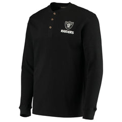 Las Vegas Raiders Dunbrooke Logo Maverick Thermal Henley Long Sleeve T-Shirt - Black - NFL