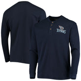 Tennessee Titans Dunbrooke Logo Maverick Thermal Henley Long Sleeve T-Shirt - Navy - NFL