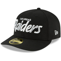 Las Vegas Raiders New Era Omaha Script Low Profile 59FIFTY Fitted Hat - Black - NFL
