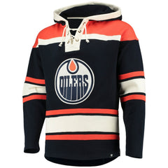 Connor McDavid Edmonton Oilers '47 Player Name & Number Lacer Pullover Hoodie - Navy | 47 brand Lifestyle