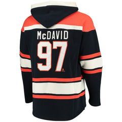 Connor McDavid Edmonton Oilers '47 Player Name & Number Lacer Pullover Hoodie - Navy | 47 brand Lifestyle