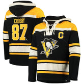 Sidney Crosby Pittsburgh Penguins '47 Player Name & Number Lacer Pullover Hoodie - Black | 47 brand Clearance