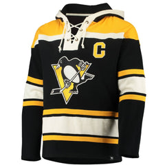 Sidney Crosby Pittsburgh Penguins '47 Player Name & Number Lacer Pullover Hoodie - Black | 47 brand Clearance