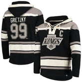 Wayne Gretzky Los Angeles Kings '47 Retired Player Name & Number Lacer Pullover Hoodie - Black | 47 brand Lifestyle