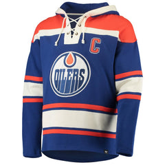 Wayne Gretzky Edmonton Oilers '47 Retired Player Name & Number Lacer Pullover Hoodie - Royal | 47 brand on sale