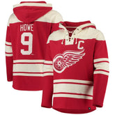 Gordie Howe Detroit Red Wings '47 Retired Player Name & Number Lacer Pullover Hoodie - Red | 47 brand on sale