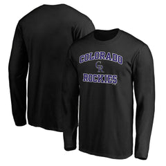 Men's Black Colorado Rockies Team Heart & Soul Long Sleeve T-Shirt for sale